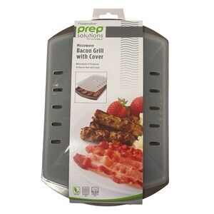 Progressive MiracleWare Microwave Bacon Grill W/Cover Gray Plastic